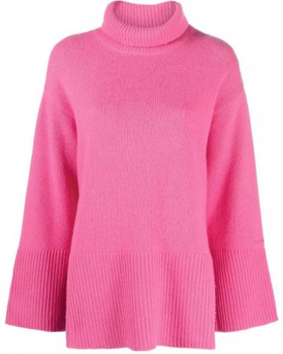 Плетен пуловер Sundek розово
