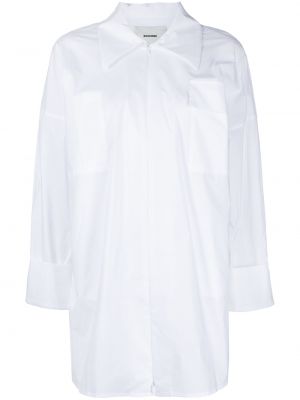 Βαμβακερό πουκάμισο με φερμουάρ Goodious λευκό