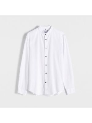 Slim fit priliehavá košeľa so stojačikom Reserved biela