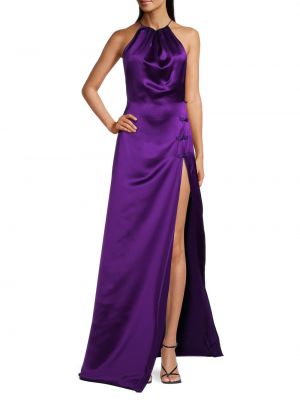 Атласное платье Porter с вырезом халтер Sau Lee фиолетовый