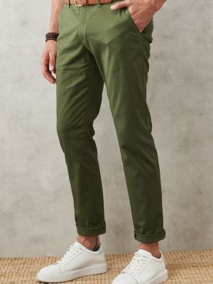 Pantaloni chino cu croială ajustată slim fit cu buzunare Ac&co / Altınyıldız Classics kaki