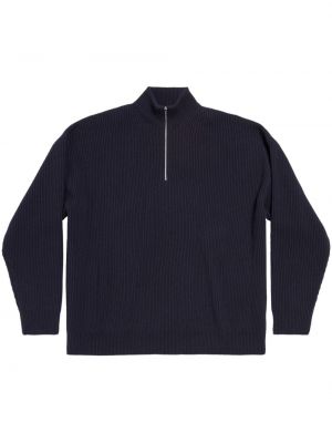 Džemper od kašmira s patentnim zatvaračem Balenciaga plava