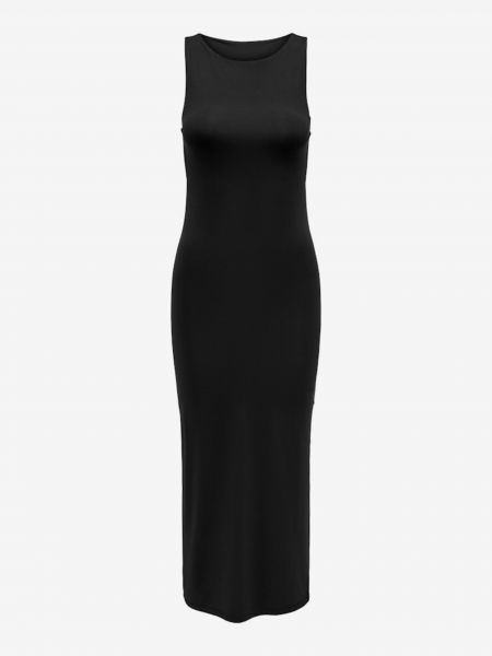 Sukienka midi w jednolitym kolorze Only czarna