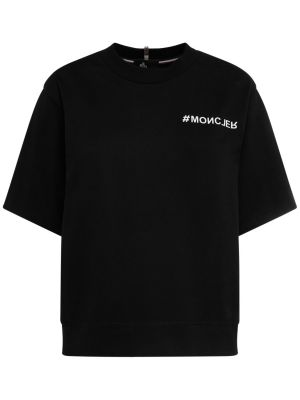 Pamut póló Moncler Grenoble fekete