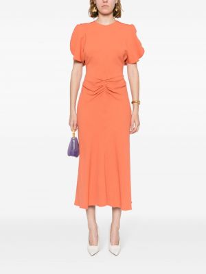 Midi šaty Victoria Beckham oranžové