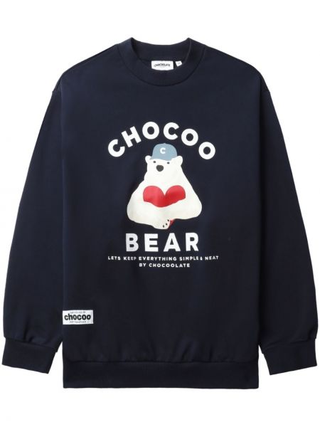 Sweatshirt aus baumwoll mit print Chocoolate blau