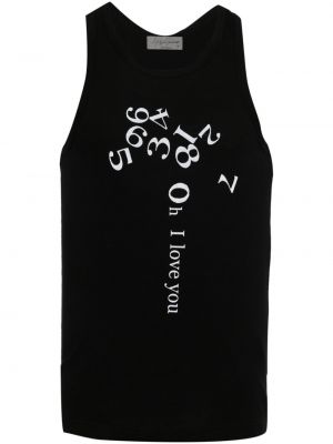 Памучна риза с принт Yohji Yamamoto черно