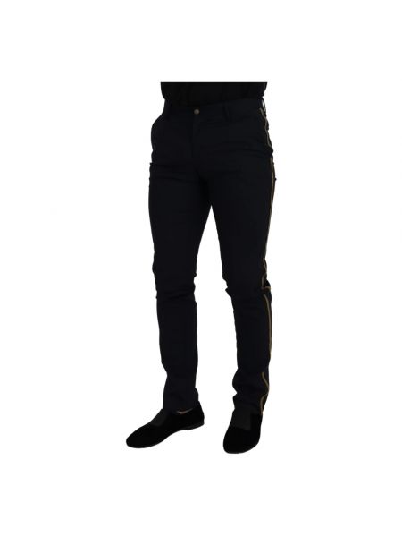 Pantalones chinos ajustados de lana slim fit Dolce & Gabbana negro