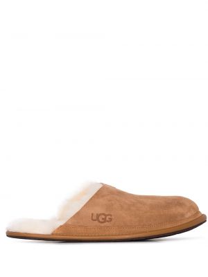 Велурени домашни пантофи Ugg кафяво