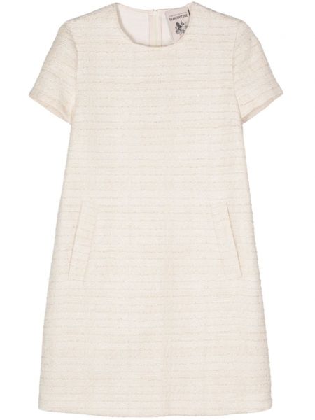 Tvídové mini šaty Semicouture bílé