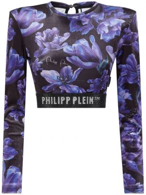 Mustriline lilleline topp Philipp Plein