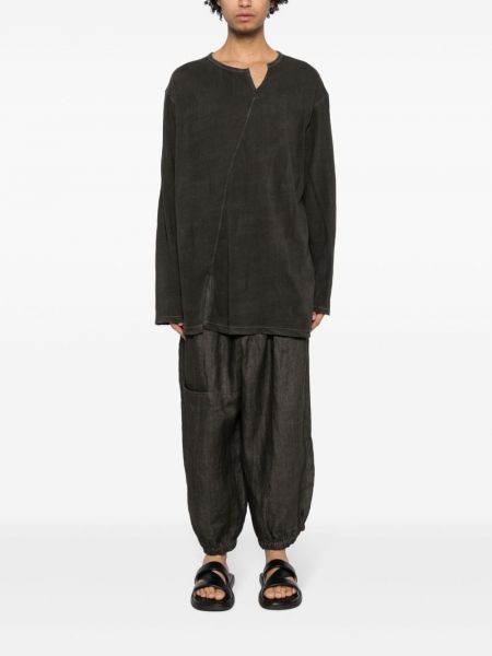 T-shirt à col v Yohji Yamamoto noir