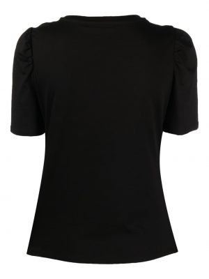 Bavlněné tričko s potiskem Dkny černé