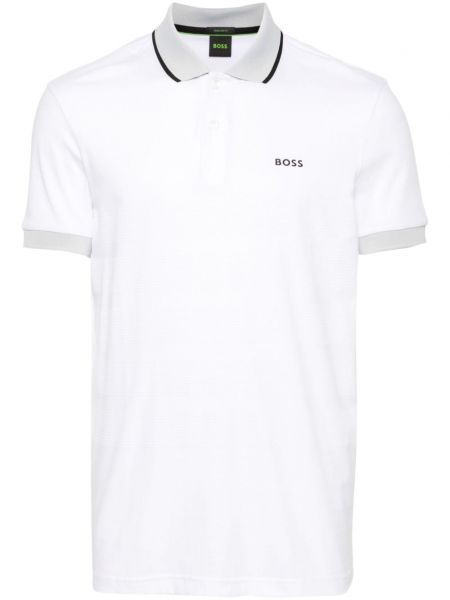 Stribet poloshirt Boss hvid