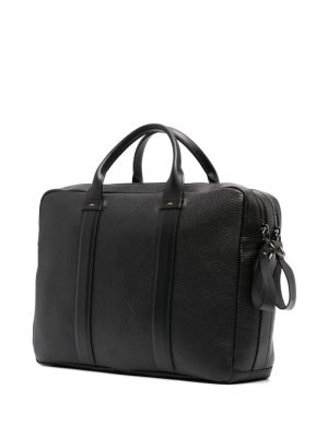 Leder laptoptasche mit reißverschluss Doucal's schwarz