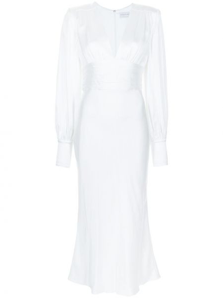 Vestido de noche con escote v Rebecca Vallance blanco