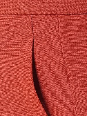 Vlněné rovné kalhoty s vysokým pasem Prada červené