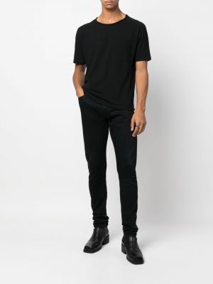 Leinen t-shirt aus baumwoll Saint Laurent schwarz