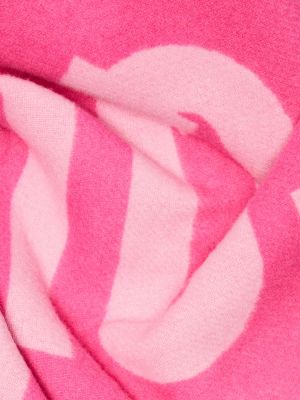 Fular de lână din jacard Jacquemus roz