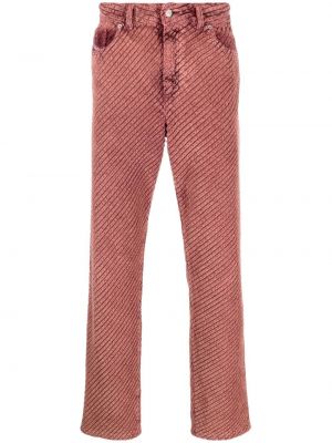 Παντελόνι με ίσιο πόδι κοτλέ Diesel ροζ