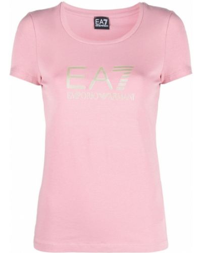 Camiseta de cuello redondo Ea7 Emporio Armani rosa