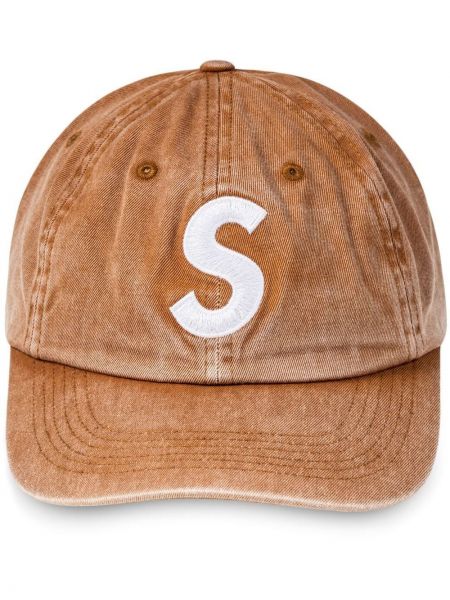 Raštuotas kepurė su snapeliu Supreme ruda