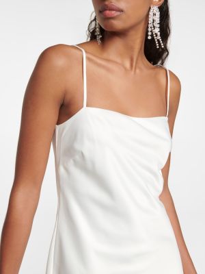 Satynowa sukienka midi w piórka Polo Ralph Lauren biała