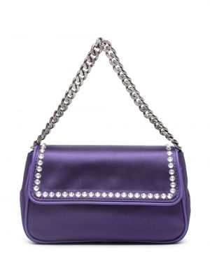Nakupovalna torba s kristali Alberta Ferretti vijolična