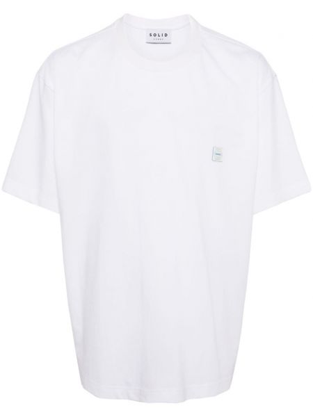 T-shirt en coton à imprimé Solid Homme blanc