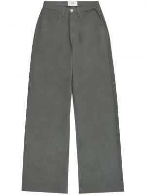 Bavlněné rovné kalhoty Ami Paris šedé