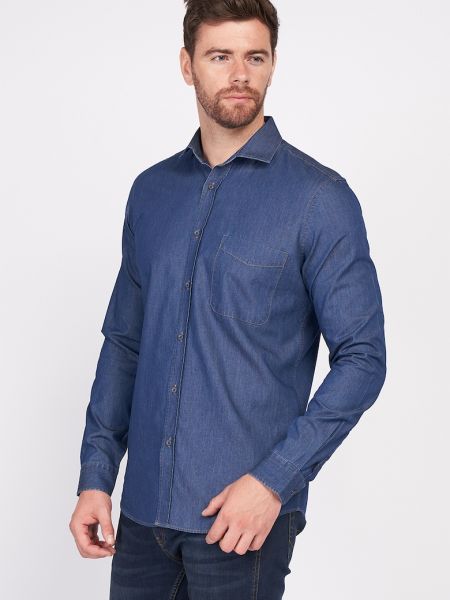 Джинсовая рубашка с карманами Lee Cooper синяя