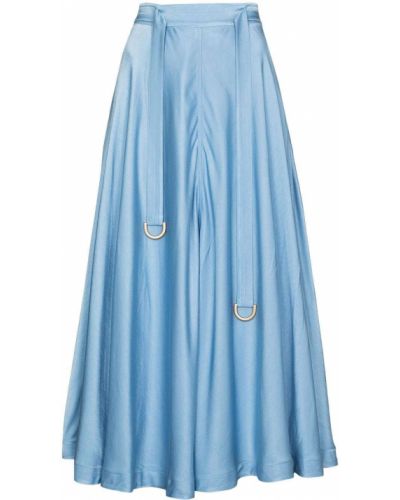 Falda midi plisada Rejina Pyo azul