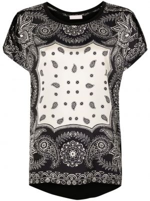Saténové tričko s potlačou s paisley vzorom Liu Jo