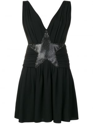 Mini vestido con apliques de estrellas Saint Laurent negro