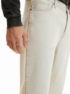 Jednobarevné bavlněné kalhoty Desigual hnědé