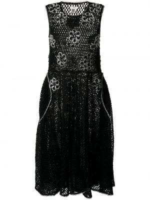 Πλεκτή φλοράλ μίντι φόρεμα Noir Kei Ninomiya
