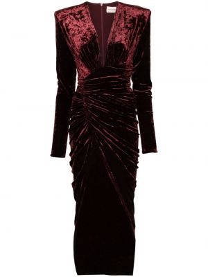 Aksamitna sukienka długa Alexandre Vauthier czerwona