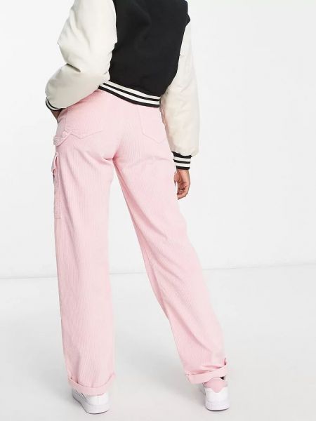 Вельветовые брюки карго Miss Selfridge розовые