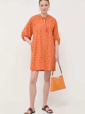 Pamučna mini haljina Marella narančasta