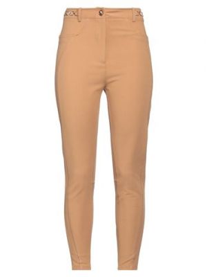 Pantalones de algodón de viscosa Elisabetta Franchi beige