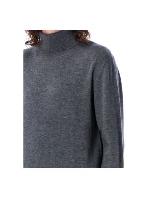 Jersey cuello alto de lana con cuello alto de tela jersey Aspesi gris