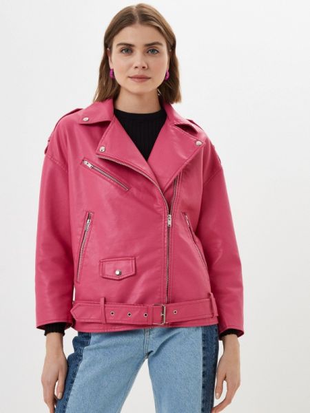 Розовая кожаная куртка Goldrai