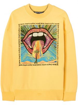 Sweat col rond col rond Palm Angels jaune