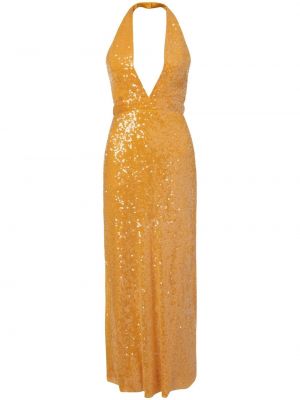 Suknele kokteiline su blizgučiais Markarian geltona