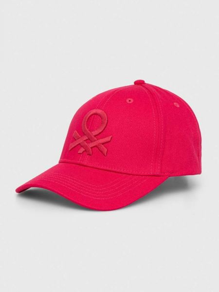 Бавовняна кепка з аплікацією United Colors Of Benetton рожева
