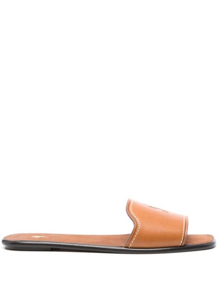Kožne sandale s krznom Polo Ralph Lauren