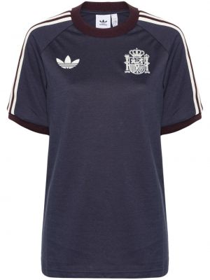 Svītrainas t-krekls Adidas zils