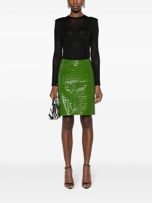 Kožená sukně Tom Ford zelené