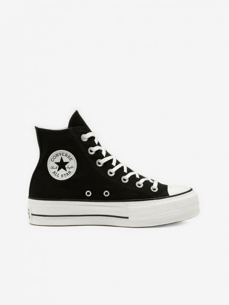 Csillag mintás platform talpú sneakers Converse Chuck Taylor All Star fekete