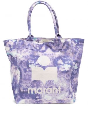 Geantă shopper din bumbac cu imagine Marant Etoile violet